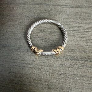 David Yurman Silver and Gold Twisted Ring